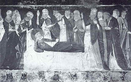 La morte di Agostino nell'affresco di Rabastesns