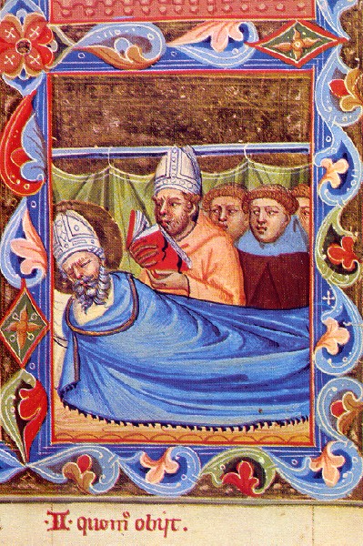 Agostino sul letto di morte dal ms. Bav. Lat. 8541: Biblioteca Apostolica Vaticana
