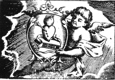 Libro e cuore fiammante trafitto da una freccia, stemma dell'Ordine agostiniano nel 1751