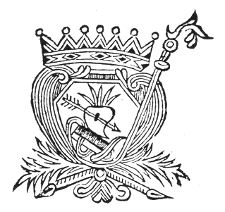 Il cuore fiammante trafitto da una freccia, stemma dell'Ordine agostiniano nel 1828