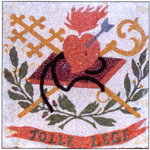 Agostino cardioforo, stemma dell'Ordine agostiniano nel 1900
