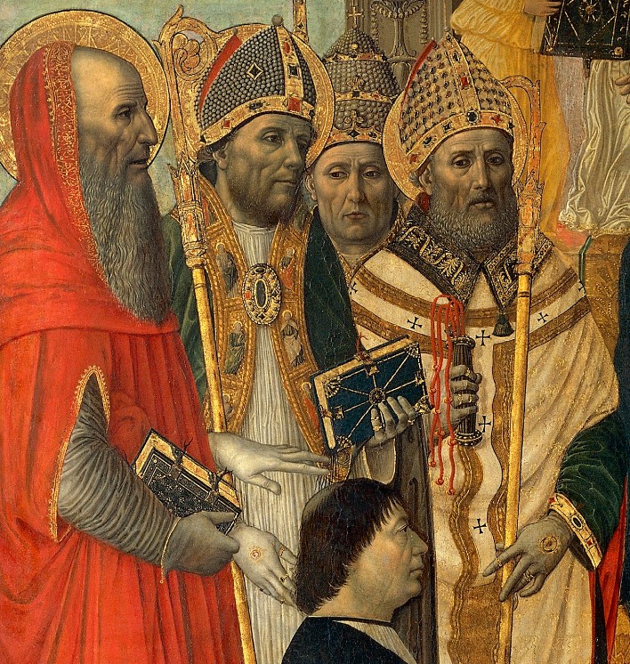 Agostino e i Dottori della Chiesa presentano un devoto alla Vergine di Ambrogio da Fossano detto il Bergognone