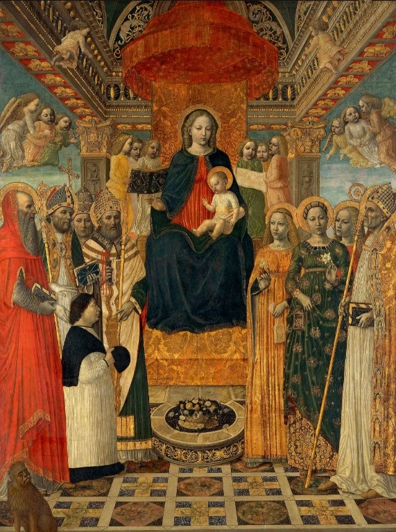 Agostino e i Dottori della Chiesa presentano un devoto alla Vergine di Ambrogio da Fossano detto il Bergognone