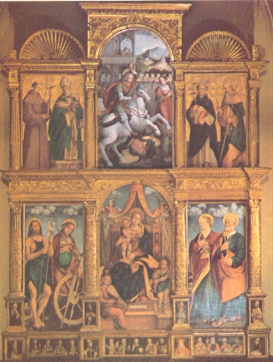 Agostino e santi con la Vergine in trono di Ambrogio da Fossano detto il Bergognone