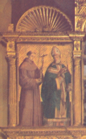 Agostino, particolare della Pala con la Vergine in trono di Ambrogio da Fossano detto il Bergognone