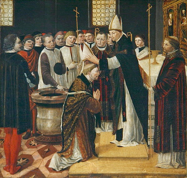 Agostino consacrato vescovo, dipinto di Ambrogio da Fossano detto il Bergognone