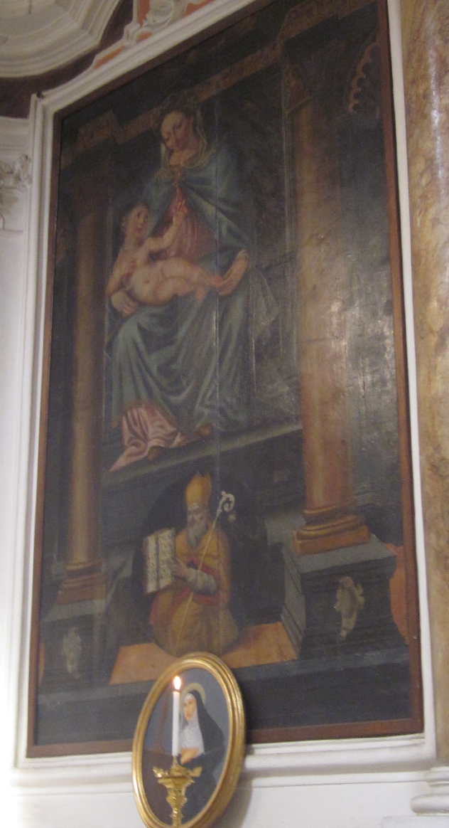La Vergine con il Bambino e Agostino che mostra la sua Regola dipinto del primo Cinquecento