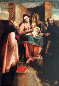 Madonna in trono con Bambino ed i santi Anna Metterza, Agostino e Nicola da Tolentino