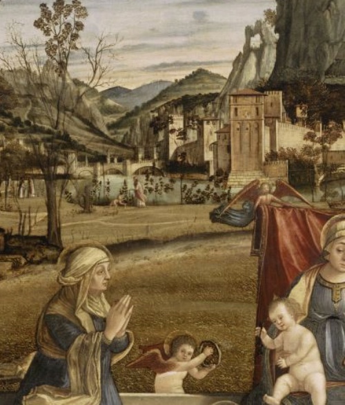 Agostino, la Vergine e santi