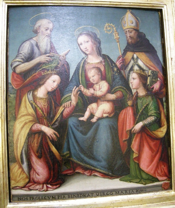 Matrimonio mistico di santa Caterina d'Alessandria con Agostino e santi