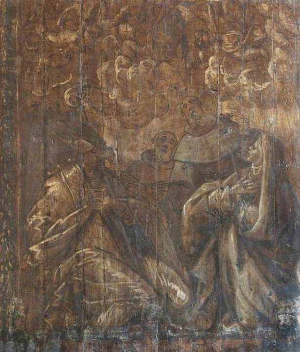 Agostino con i santi Guglielmo, Nicola da Tolentino, Monica e angeli