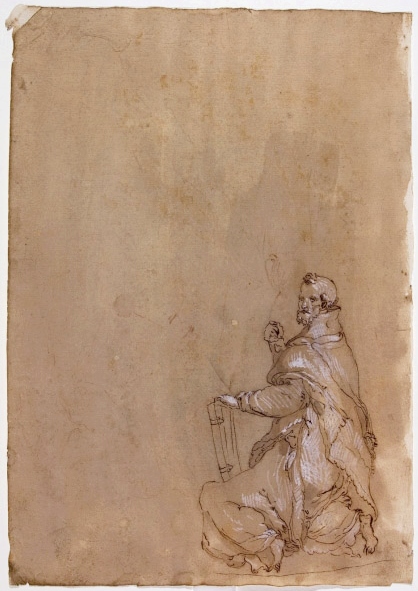 Sant'Agostino inginocchiato con un libro