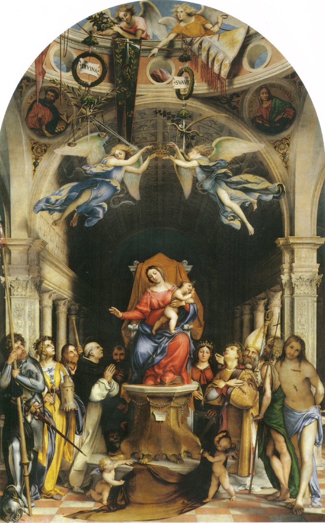 Madonna col bambino, Agostino e santi