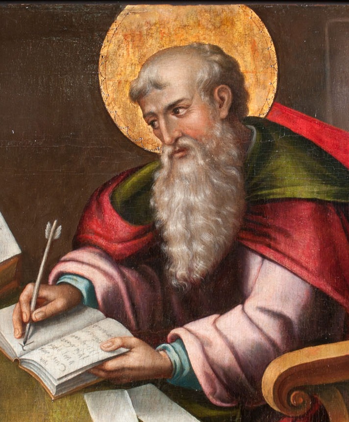 Sant'Agostino allo scrittoio nel suo studio: particolare del volto