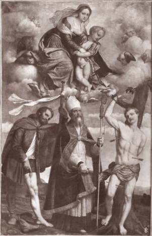 Madonna con Bambino in gloria, san Rocco, sant'Agostino (?) e san Sebastiano