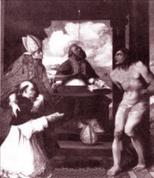 Agostino con Sebastiano e un santo vescovo