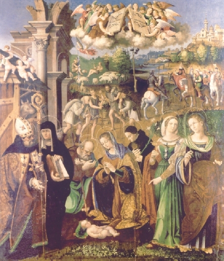 Nativit con Agostino e santi