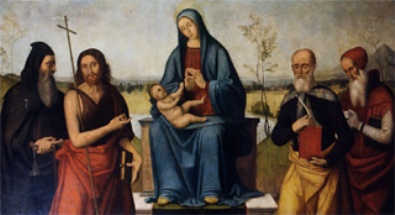 Madonna con Bambino con Sant'Antonio Abate, San Giovanni Battista, Sant'Agostino e San Girolamo