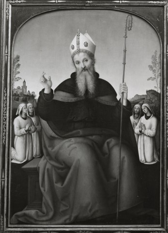 Sant'Agostino e quattro membri di una confraternita