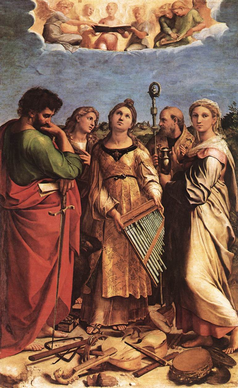 S. Agostino: pala di santa Cecilia con sant'Agostino