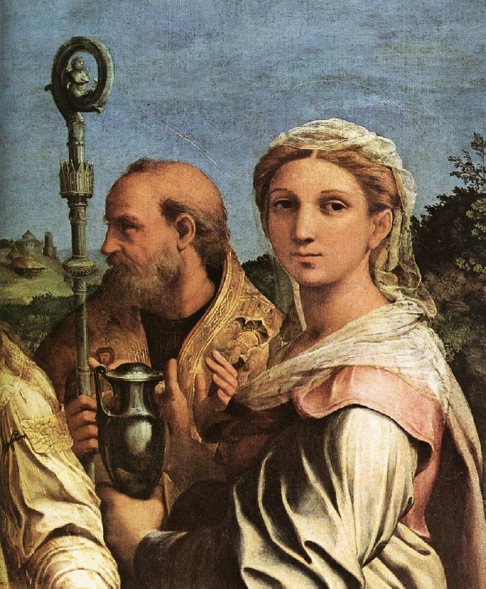 S. Agostino: pala di santa Cecilia con sant'Agostino