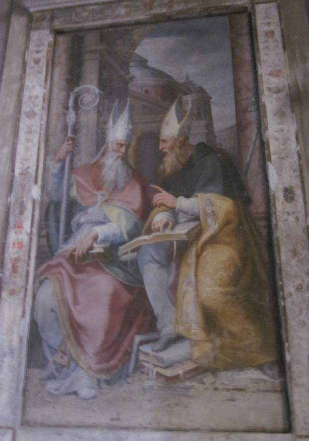 Agostino vescovo con sant'Ambrogio