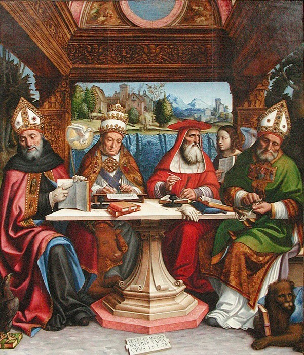 I quattro Dottori della Chiesa di Pier Francesco Sacchi al Louvre