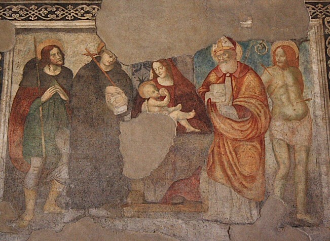 Madonna del latte, Sant'Agostino vescovo e altri santi