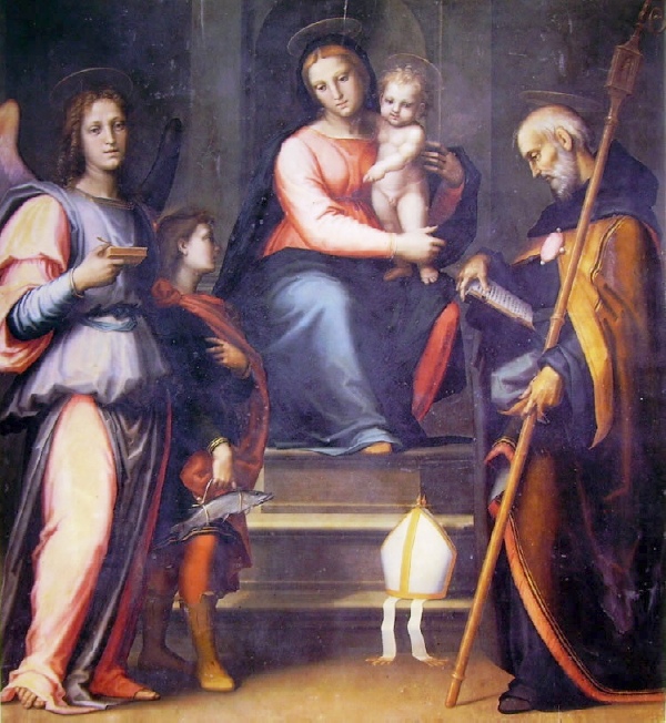 Madonna con Bambino, Tobiolo e l'Angelo, e sant'Agostino