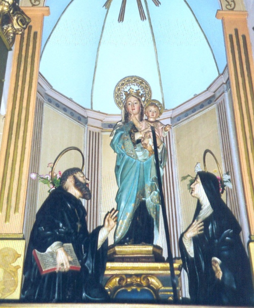 Agostino e Monica ai piedi della Vergine