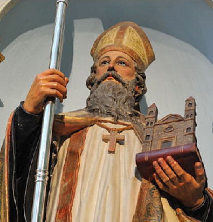 Sant'Agostino vescovo e Dottore della Chiesa: particolare volto di Agostino