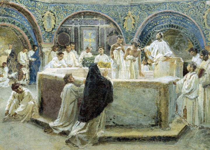 Battesimo di sant'Agostino di Domenico Bruschi