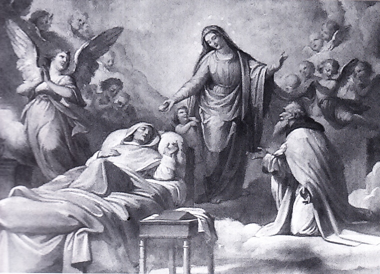 La Vergine con Agostino offre a Nicola ammalato i pani benedetti