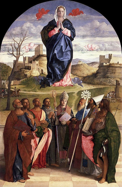 Meditazione di santi sul mistero mariano di Giovanni Bellini