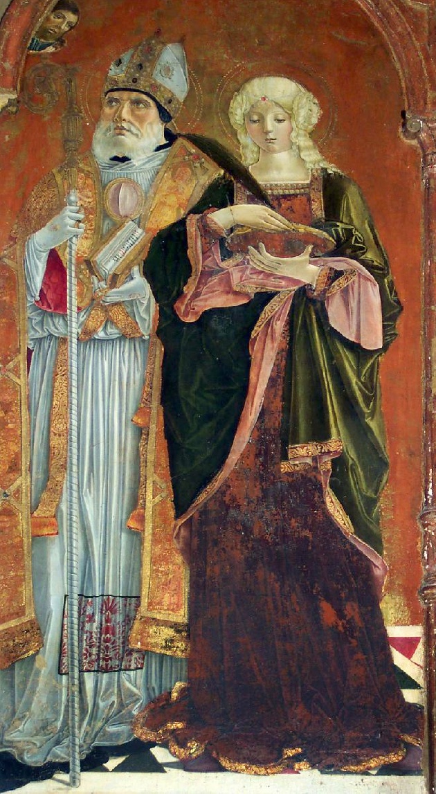 Madonna in trono con Ges Bambino, Agostino e Santi