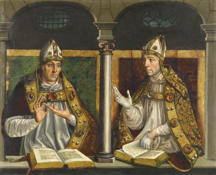 Agostino e sant'Ambrogio di Pedro berruguete al Museo del Prado