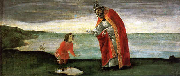 Sandro Botticelli, Il mistero della Trinit: Agostino e il bambino sulla spiaggia, Firenze, Uffizi
