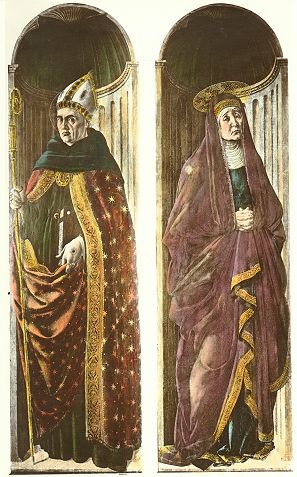 Agostino vescovo e Monica di Francesco Botticini in Santo Spirito a Firenze, Cappella Bini