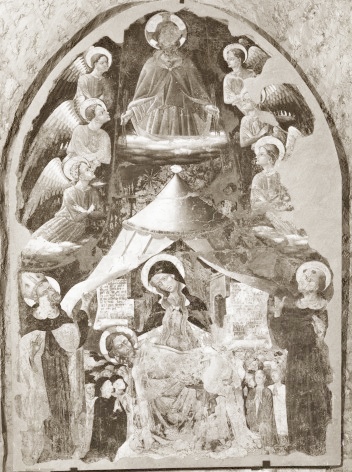Padre Eterno e angeli, Piet e devoti, sant'Agostino e san Nicola da Tolentino