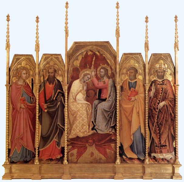 Sant'Agostino vescovo e Dottore della Chiesa nella Pala della Incoronazione della Vergine