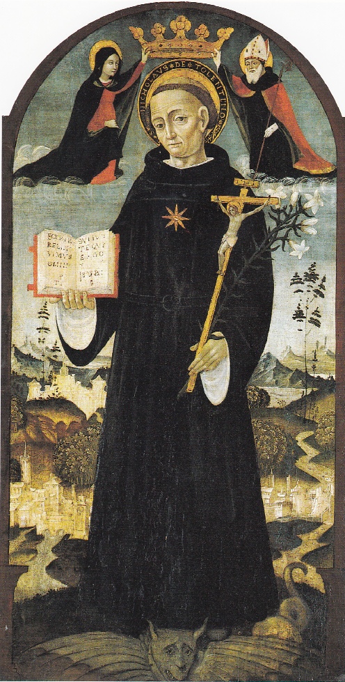 Agostino incorona san Nicola da Tolentino a Crema di ignoto pittore lombardo