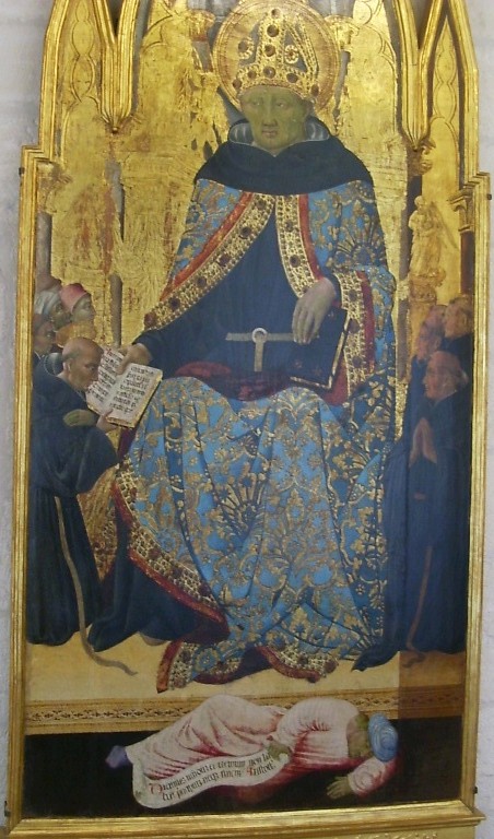 Agostino consegna la Regola ai frati, dipinto di Giovanni di Paolo ad Avignone