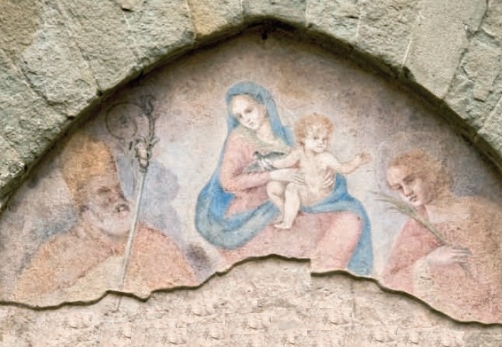 La Vergine con il bambino tra S. Stefano e S. Agostino