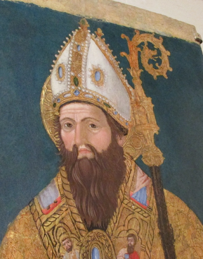 Particolare del viso di sant'Agostino Vescovo