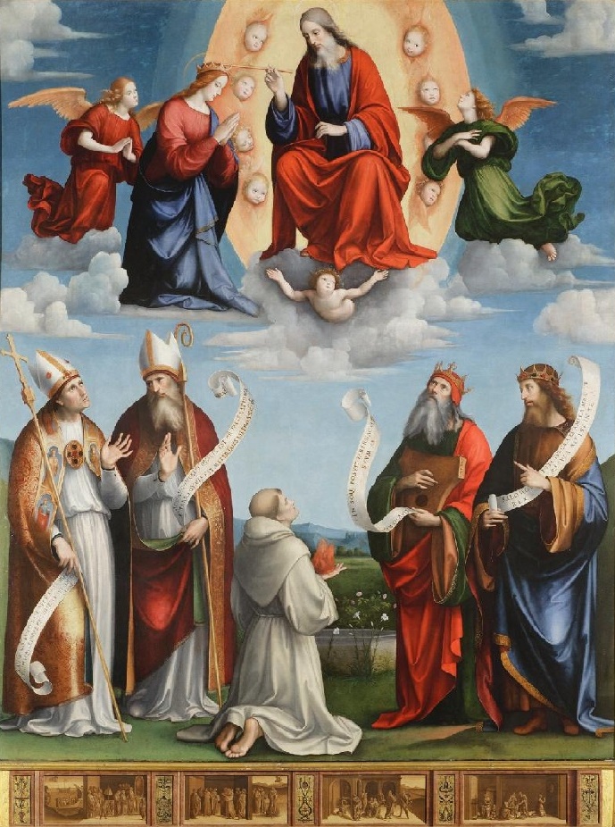 Incoronazione della Vergine con Agostino vescovo, sant'Anselmo e i re Davide e Salomone