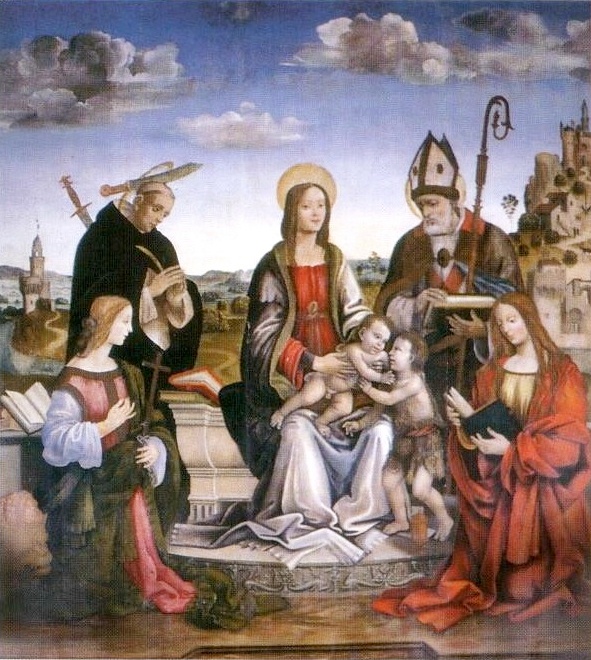 La Vergine e santi con il Bambino sulle ginocchia ed il piccolo Battista