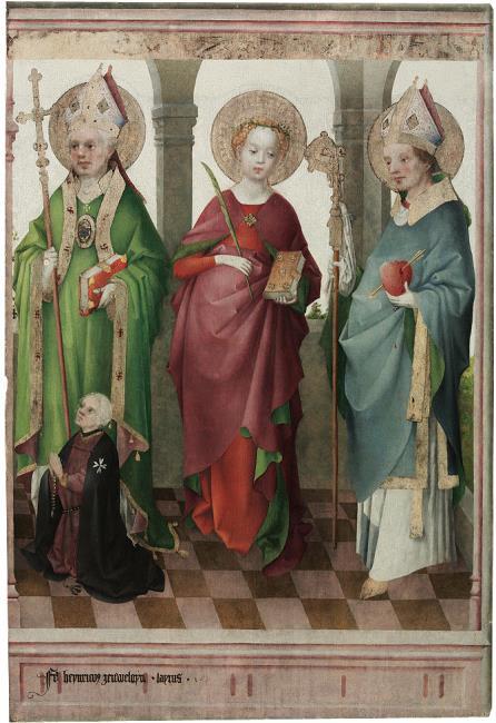 Sant'Agostino con sant'Ambrogio, santa Cecilia e donatore