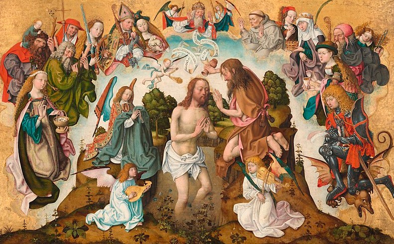 Battesimo di Cristo con Agostino e altri tredici santi ausiliatori