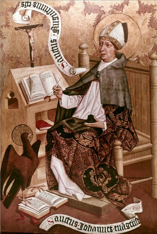 Sant'Agostino allo scrittoio pittura polacca della Scuola del Maestro dei Cori