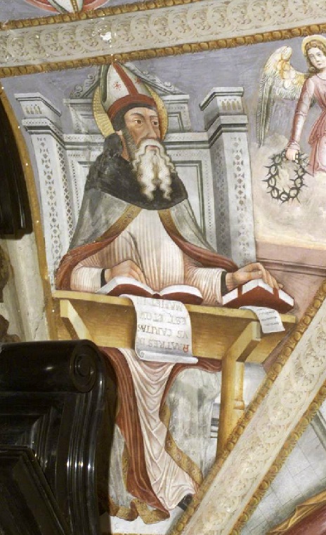 Sant'Agostino nel suo studio allo scrittoio